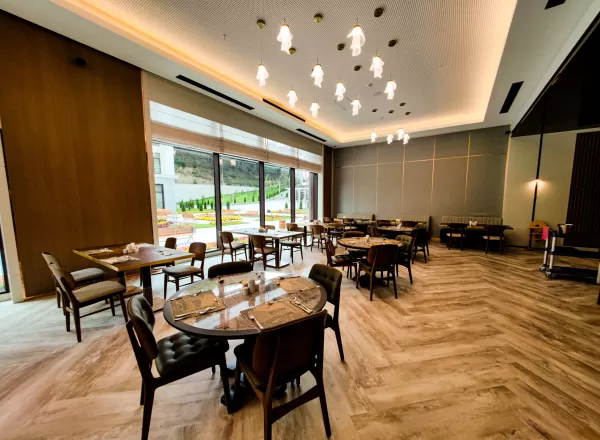 Обеденный зал в санатории «Источник» в г. Кисловодске - фотография